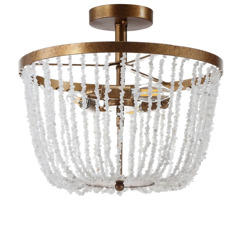 Georgian Stone/Metal LED Flush Mount