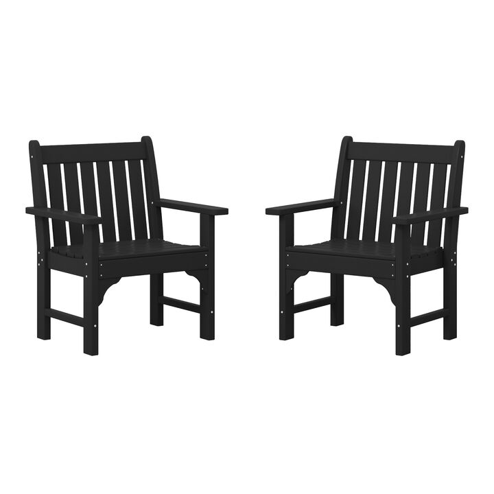 WestinTrends Outdoor Patio HDPE Adirondack Dining Arm Chairs (Set of 2)
