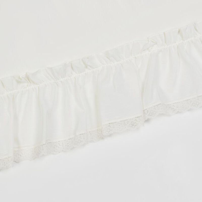Ellis Curtain Madelyn Ruflled Victorian 1.5" Rod Pocket Window Curtain Tiers 82"x45" Natural