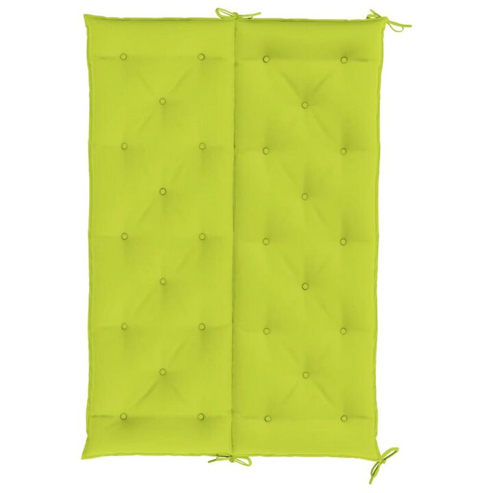 Claire 2pc Outdoor Cushion for Bench, Tufted Green Oxford Fabric - Benzara