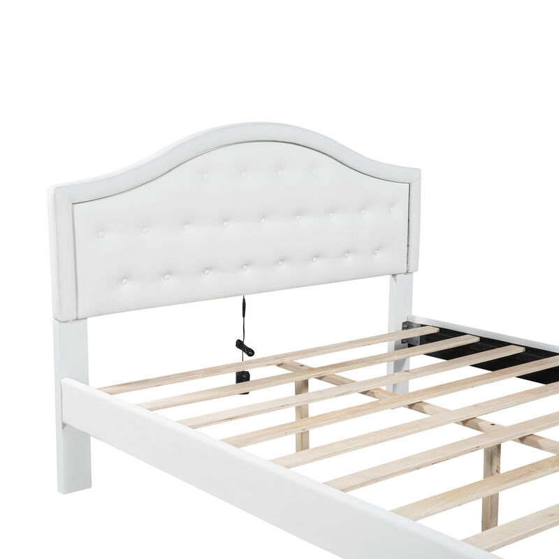 Merax PU Upholstered Platform Bed  with 2 Drawers