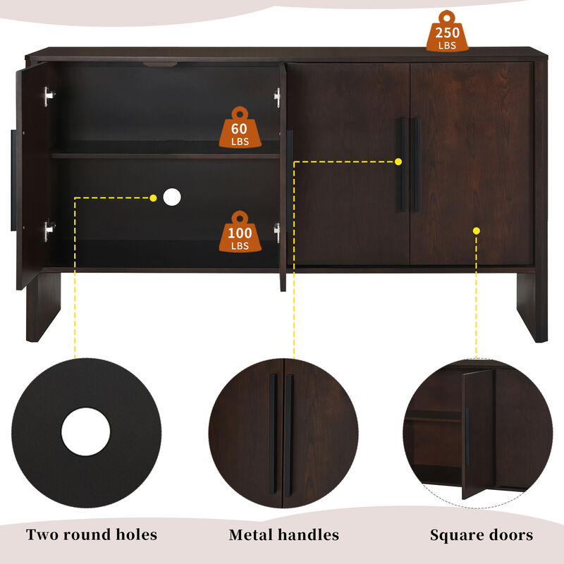 Merax Retro Sideboard Cabinet with Adjustable Shelves
