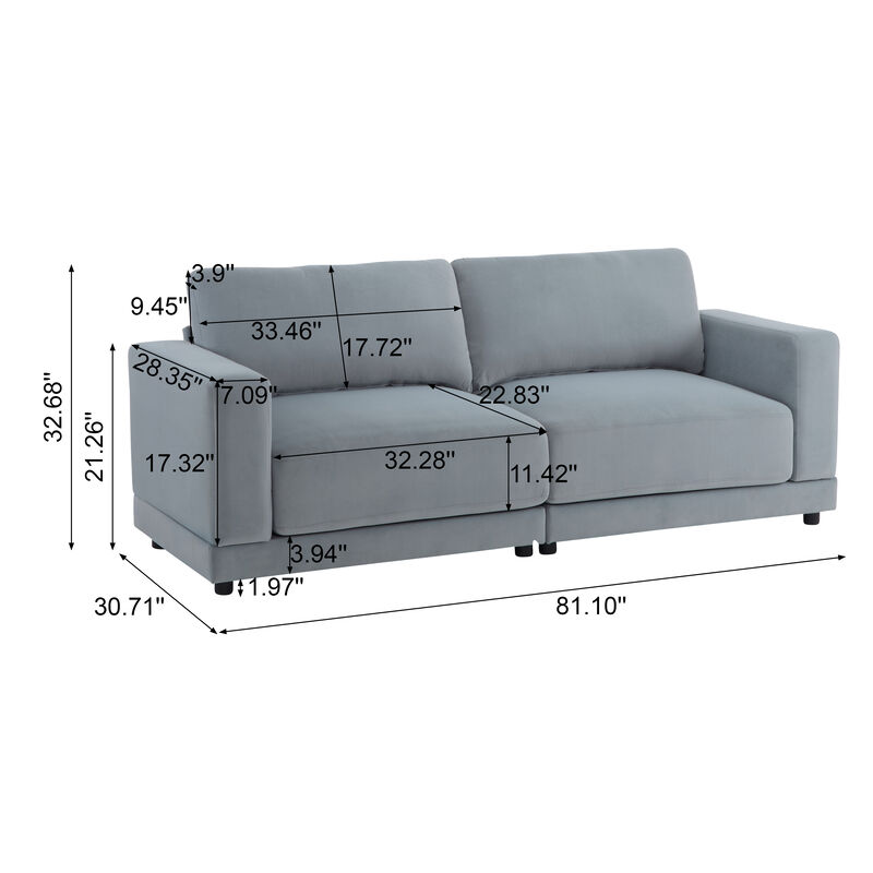 Merax Modern Fabric Loveseat Sofa