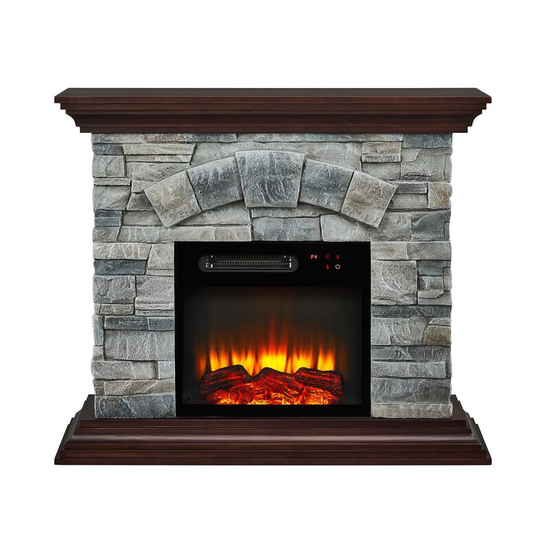 FESVITO 40 in. Faux Stone Freestanding Electric Fireplace