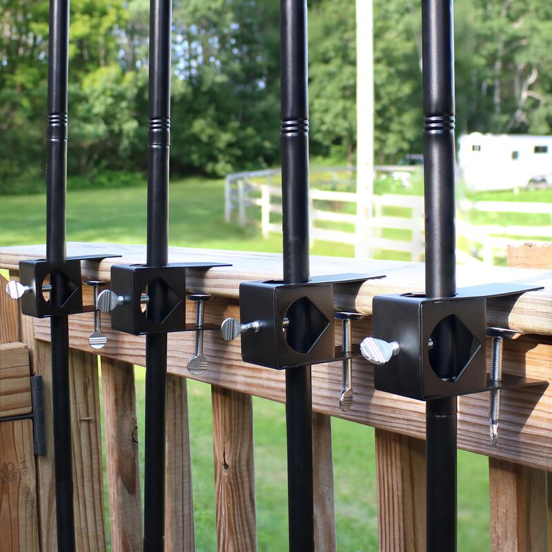 Sunnydaze Outdoor Torch Deck Clamp Holder - Black - Set of 4