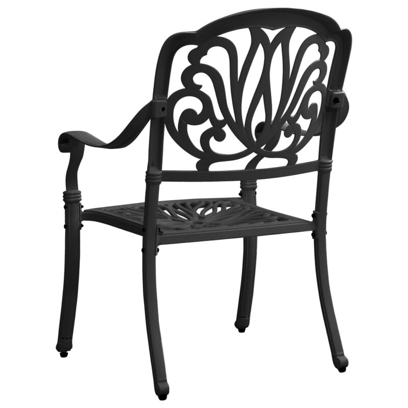 vidaXL Garden Chairs 2 pcs Cast Aluminum Black