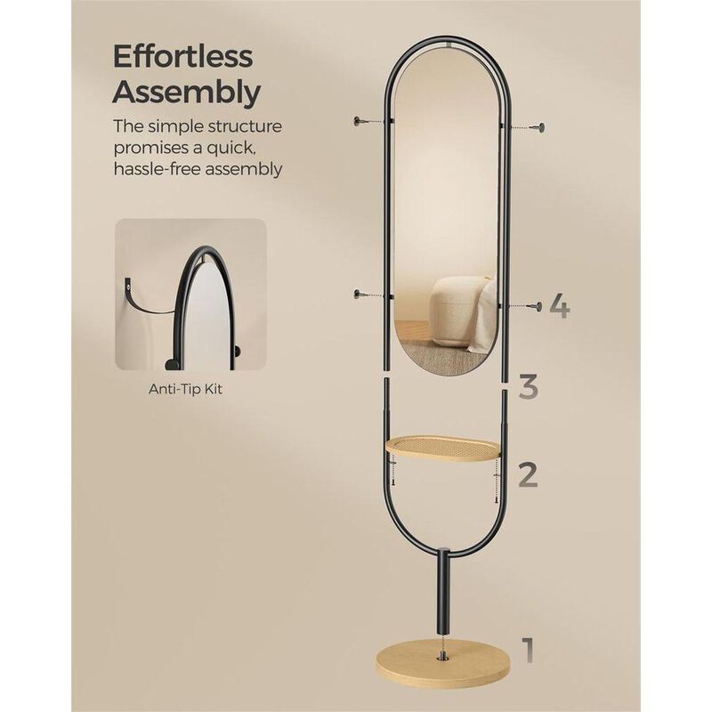 3-in-1 Full-Length Floor Mirror