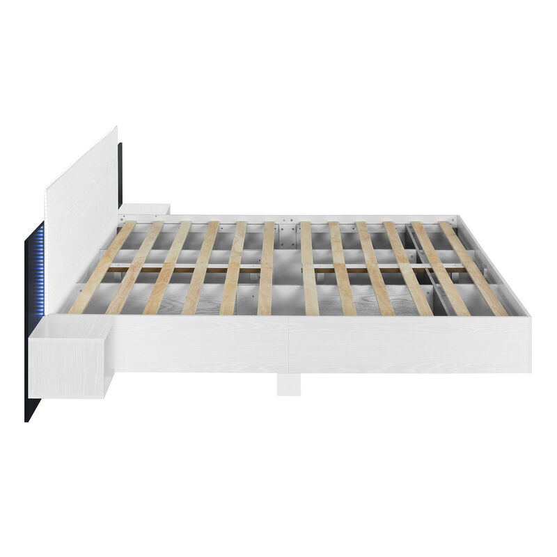 Merax Floating Platform Bed with LED Lights