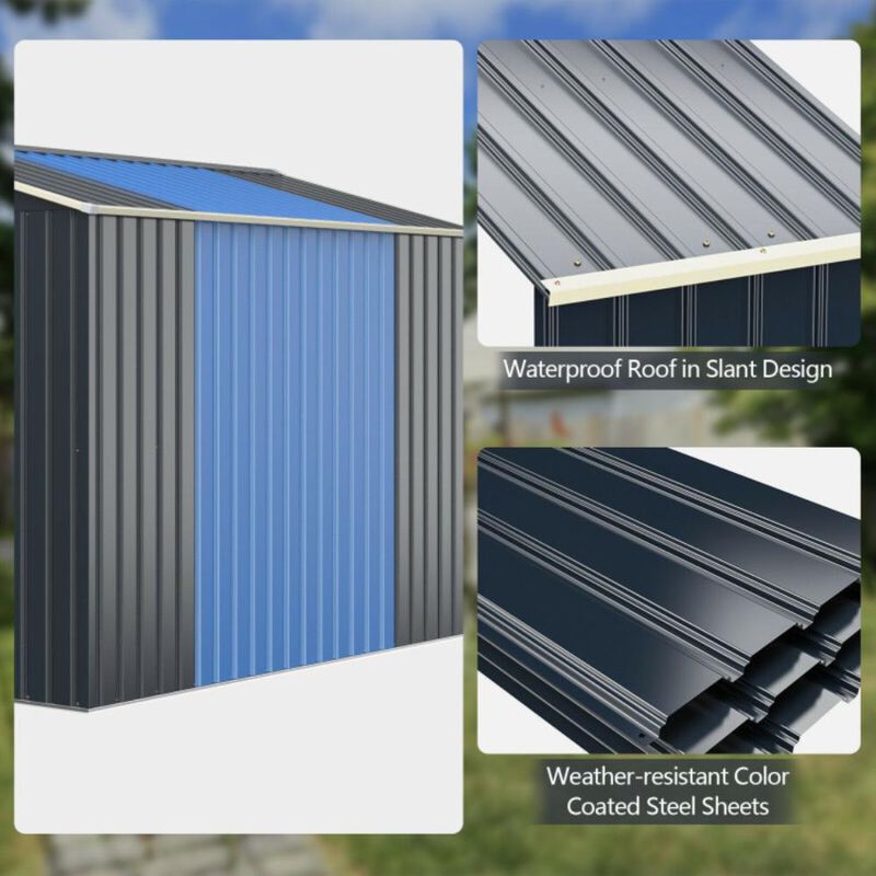 Hivvago Outdoor Storage Shed Extension Kit for 7 Feet Shed