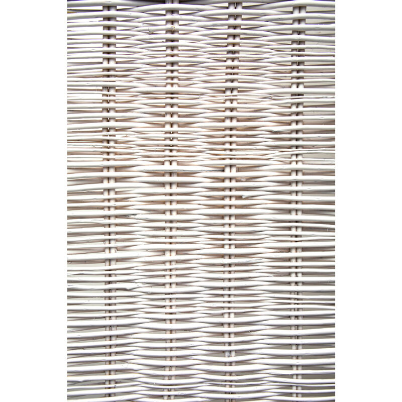 Legacy Decor 3 Panel, White Color Wicker and Wood Screen Room Divider