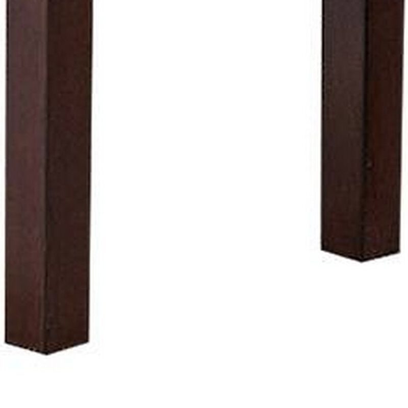 Yuzi Dining Bench, 47 Inch Classic Cherry Brown Solid Rubberwood - Benzara