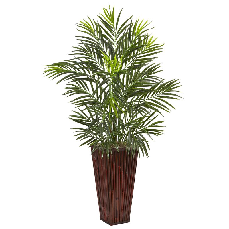 Hivvago Areca Palm in Bamboo Planter