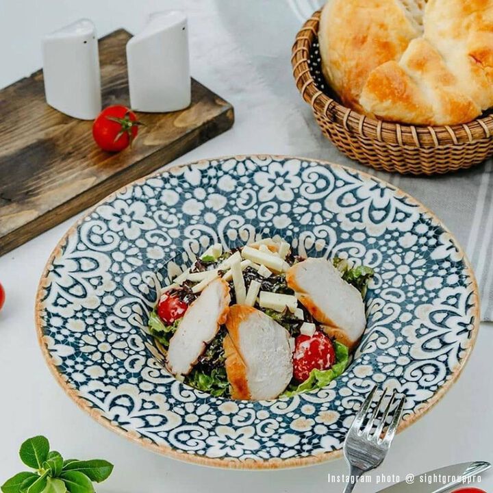 Alhambra dia.11" h:2.5" 14 oz. Round Decorated Porcelain Bowl (Set of 2)