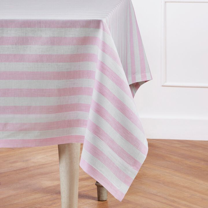 Solino Home 100% Pure Linen Tablecloth | Sorento Stripe