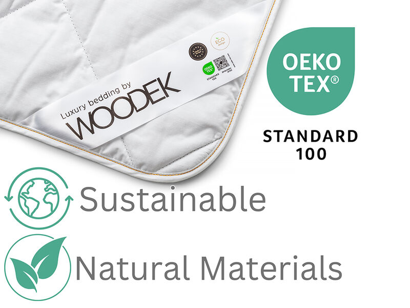 Woodek Luxury Natural and Hypoallergenic Lightweight Cotton Comforter, Breathable and Soft, King-size 94x88 inches - Perfect for All Seasons