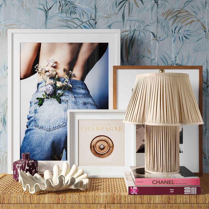 Corrine Purple and White Streaked Cotton Table Lamp