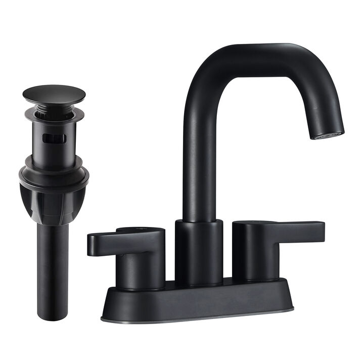 2-Handle Widespread Bathroom Faucet Brushed Nickel 3-Hole with Swivel Spout