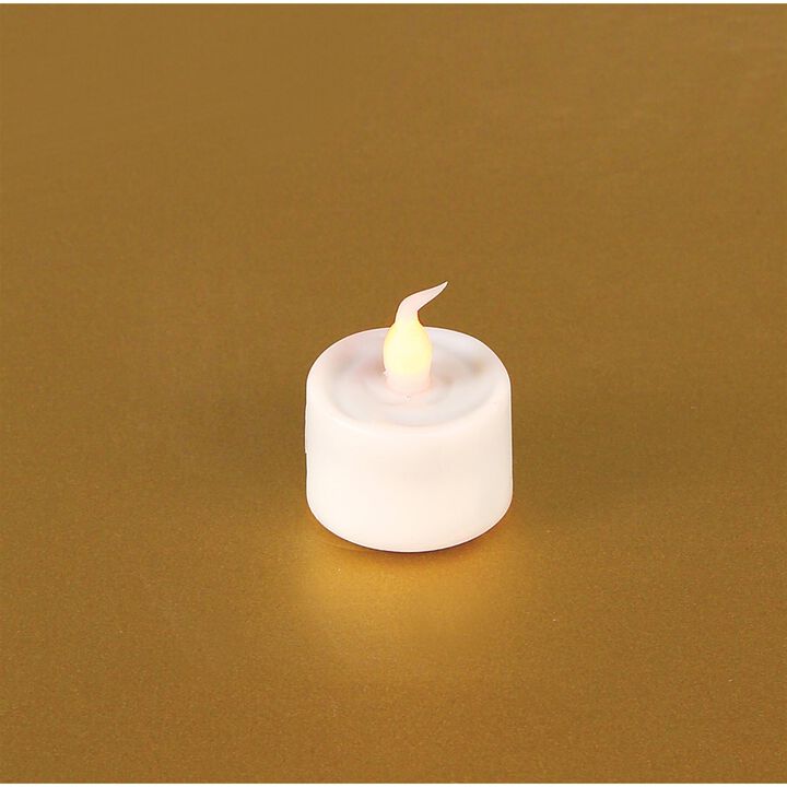Set of 12 LED Flickering Tea Light Candles with 6-Hour Timer for Ambiance Lighting