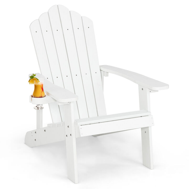 Weather Resistant HIPS Outdoor Adirondack Chair with Cup Holder