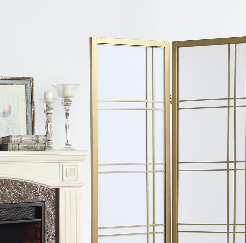 Streamdale Seto 4-Panel Room Divider Screen, Gold