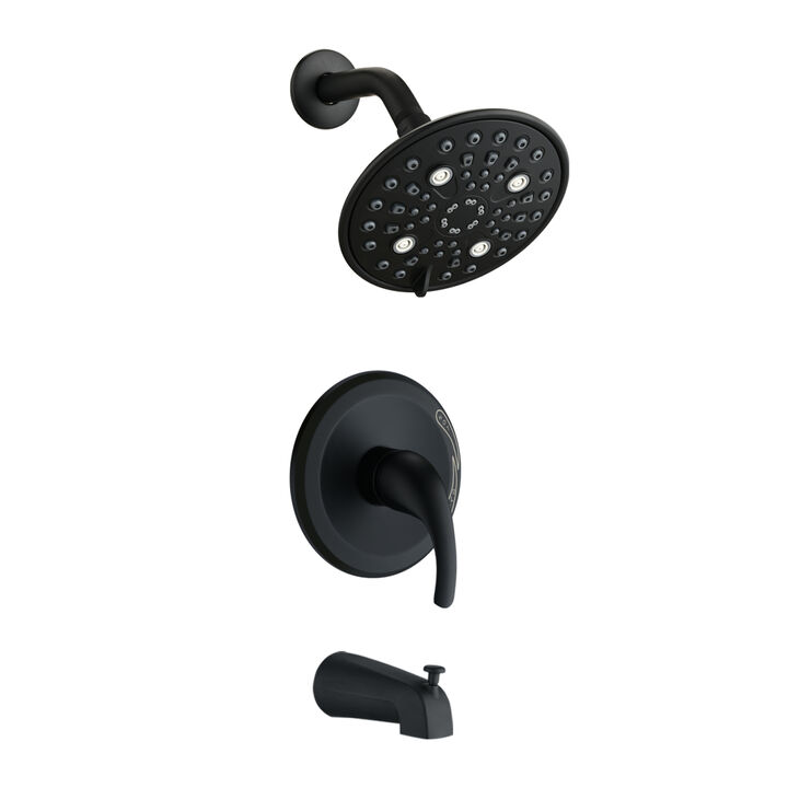 Single Handle 5-Functions Shower Head Set With Tub Spout (Valve Included)