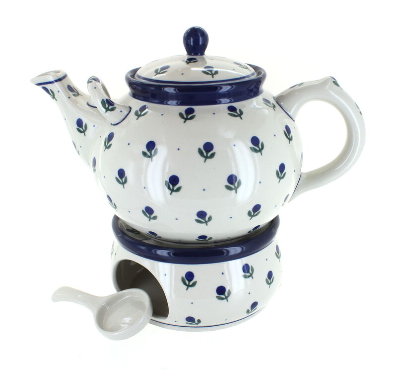 Blue Rose Polish Pottery Saffron Large Teapot & Warmer