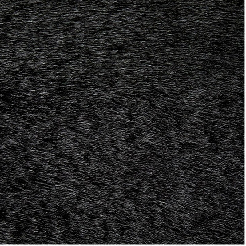 Dift Square Accent Throw Pillow, 20 Inch, Black Faux Rabbit Fur Face - Benzara