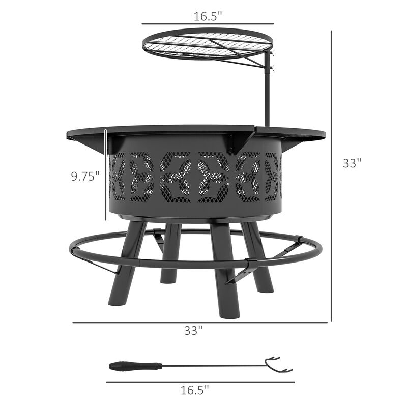 Streamdale Ultimate Fire Pit Warmth, Grilling, and Convenient Storage