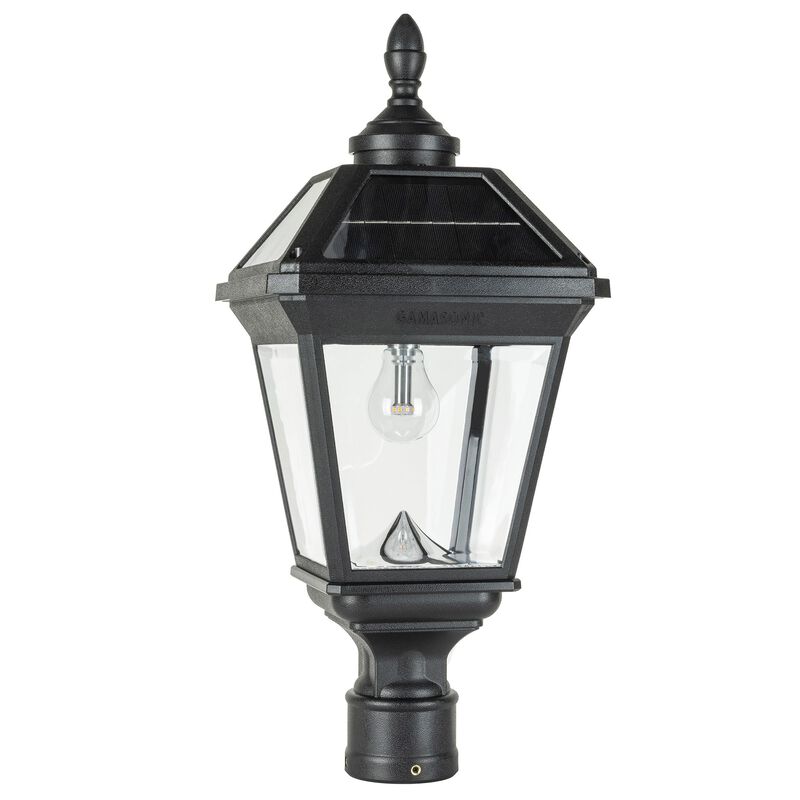 Imperial Bulb II Solar Post Light with 3" Fitter - Black