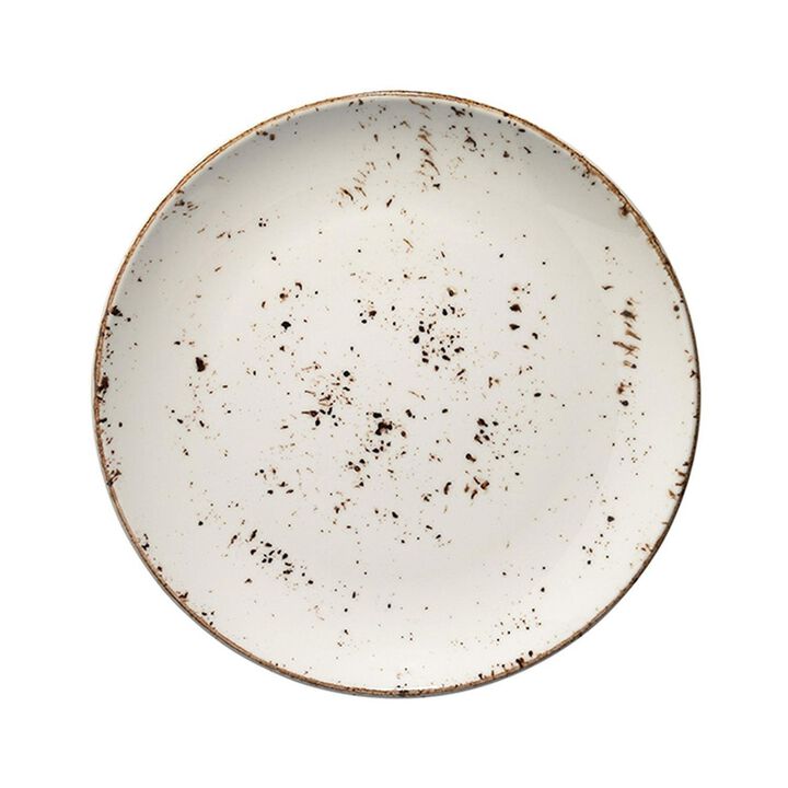 Grain dia.6.75" Round Decorated Porcelain Plate (Set of 4)