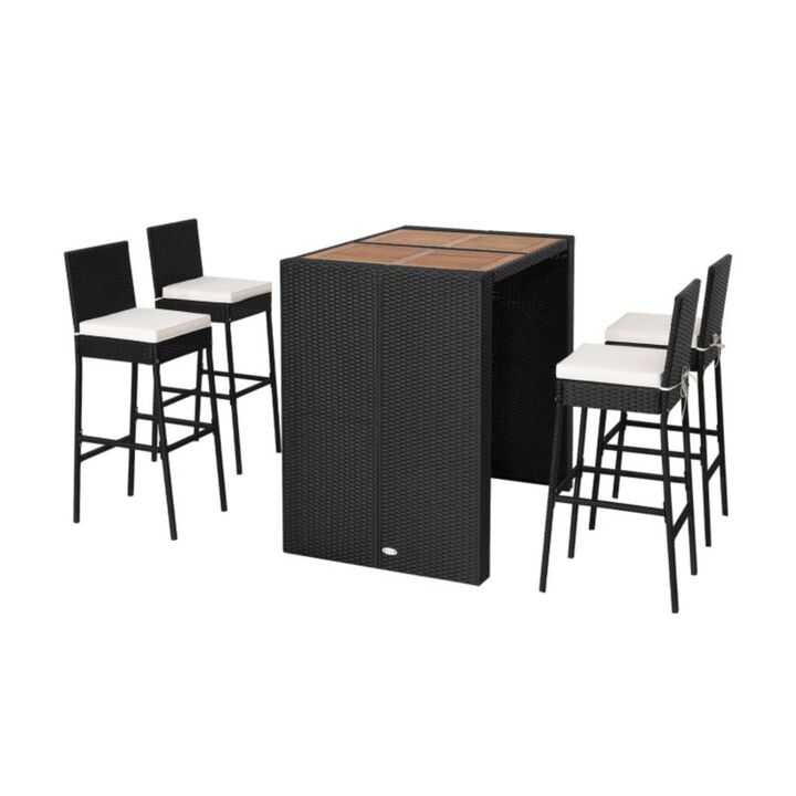 Hivvago 5 Pieces Patio Acacia Wood Dining Set