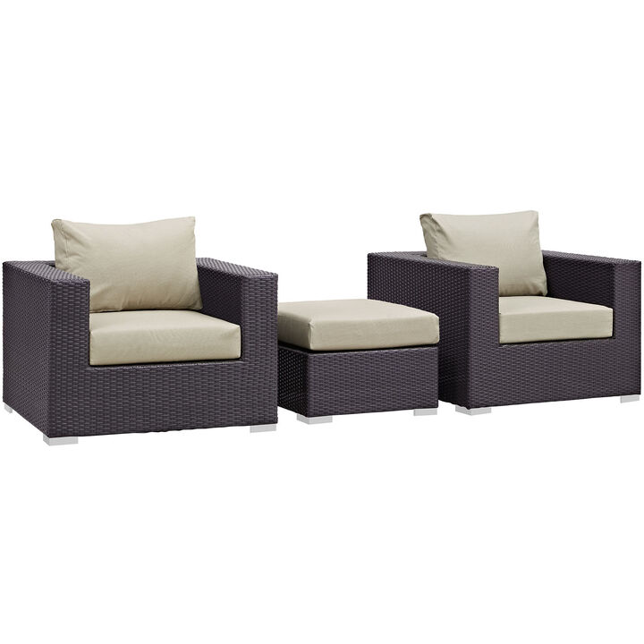 Modway - Convene 3 Piece Outdoor Patio Sofa Set