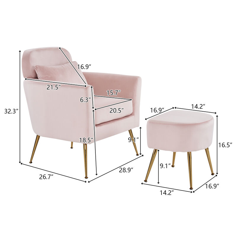 Single Leisure Chair with Footrest & Pedals Cozy Flannelette Upholstered Indoor Lounge Chair