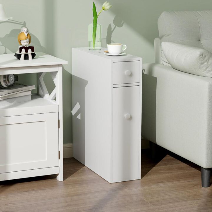 Hivvago White Bathroom Cabinet Space Saver Storage Organizer