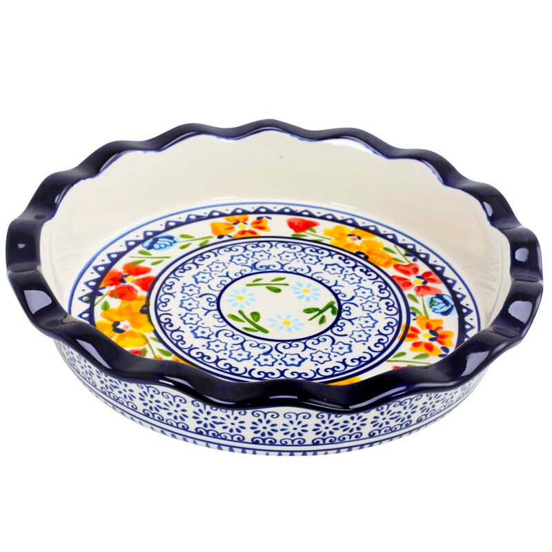 Gibson Luxembourg 10.5 inch Pie Dish and 10 inch Bakeware set in stoneware