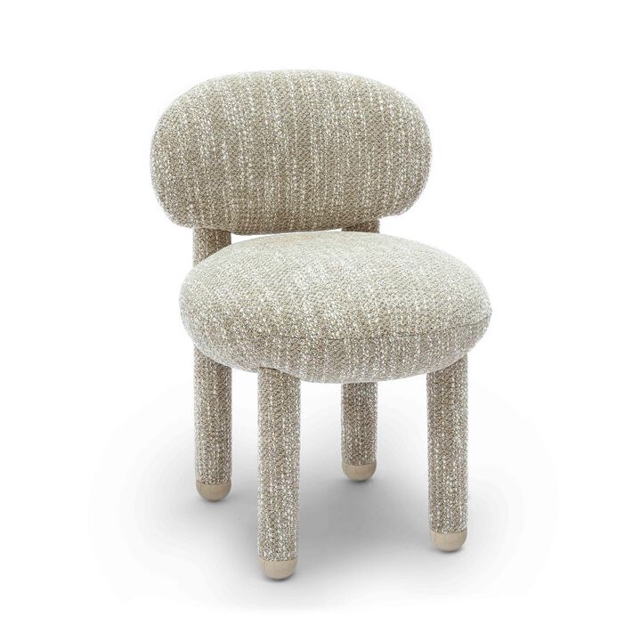 Manu Teal Knubby Performance Fabric Side Chair