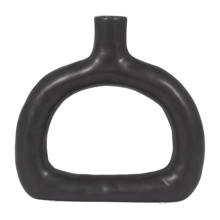 8" Ceramic Wide Cut-Out Vase