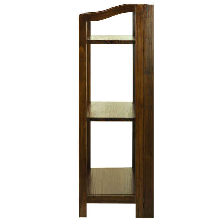 Casual Home Stratford 3-Shelf Folding Bookcase-Warm Brown