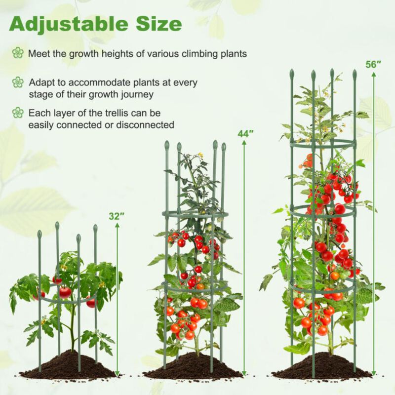 Hivvago 2-Pack Garden Trellis Tomato Cage with Adjustable Height