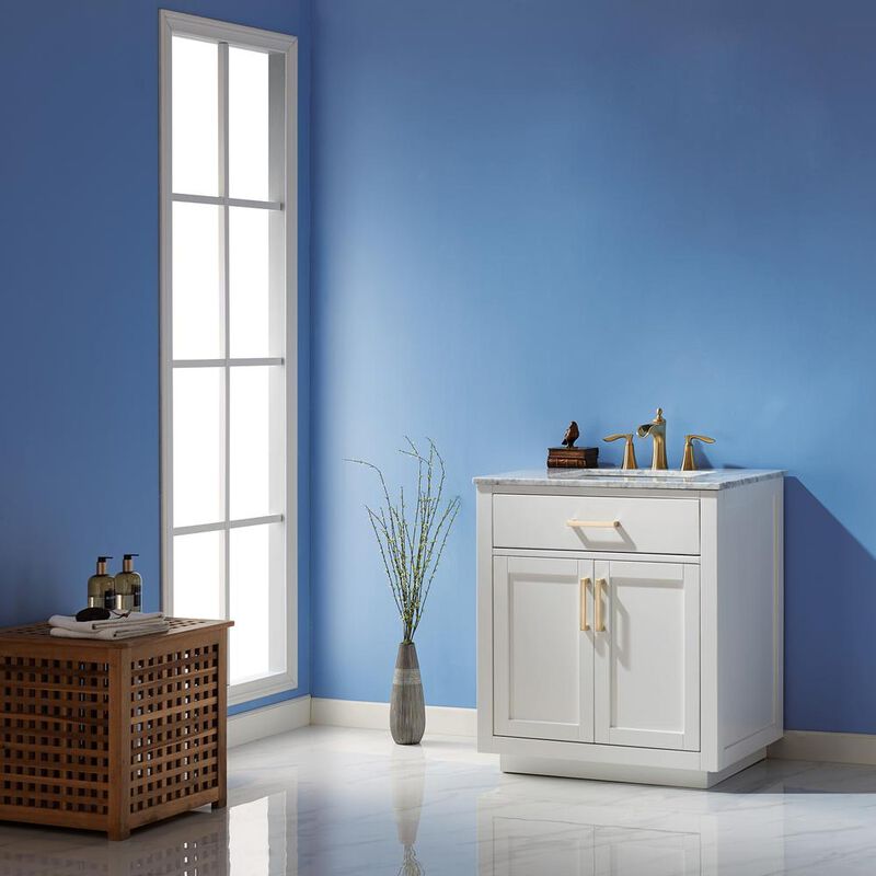 Altair 30 Single Bathroom Vanity Set in White without Mirror
