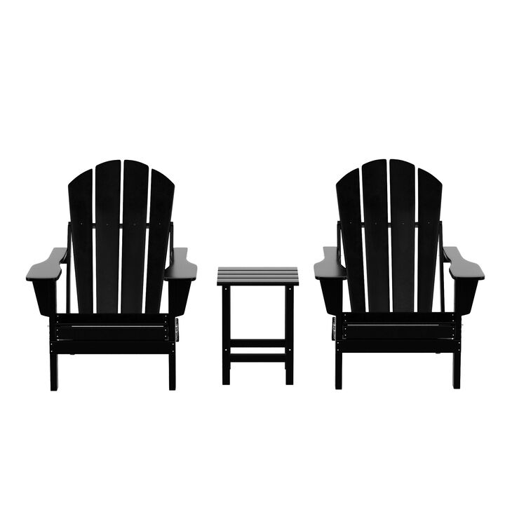 WestinTrends 3-Piece Outdoor Patio Adirondack Chairs with Side Table Set