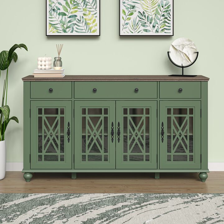 FESTIVO 63" Vintage Style Kitchen Buffet Sideboard Cabinet w/ Drawers
