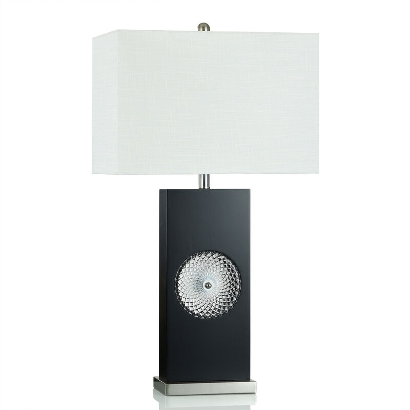 Glass/Steel Table Lamp