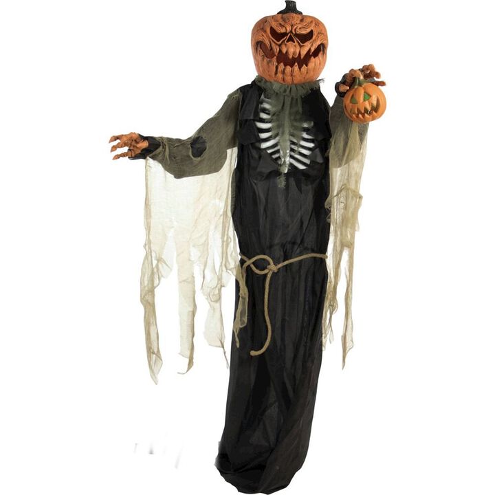 Haunted Hill Farm 83 Standing Pumpkin Man, Lights, Sound