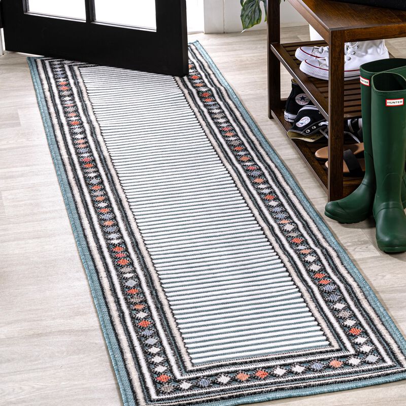 Sebastian High-Low Modern Diamond Border Area Rug