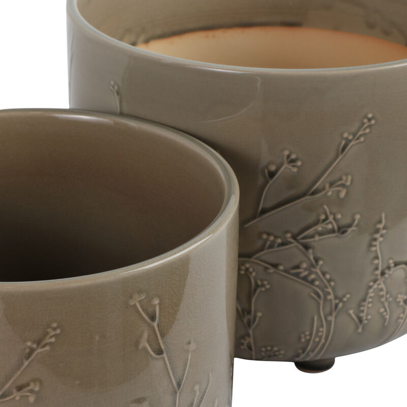 Flower Branches Planters, Cream