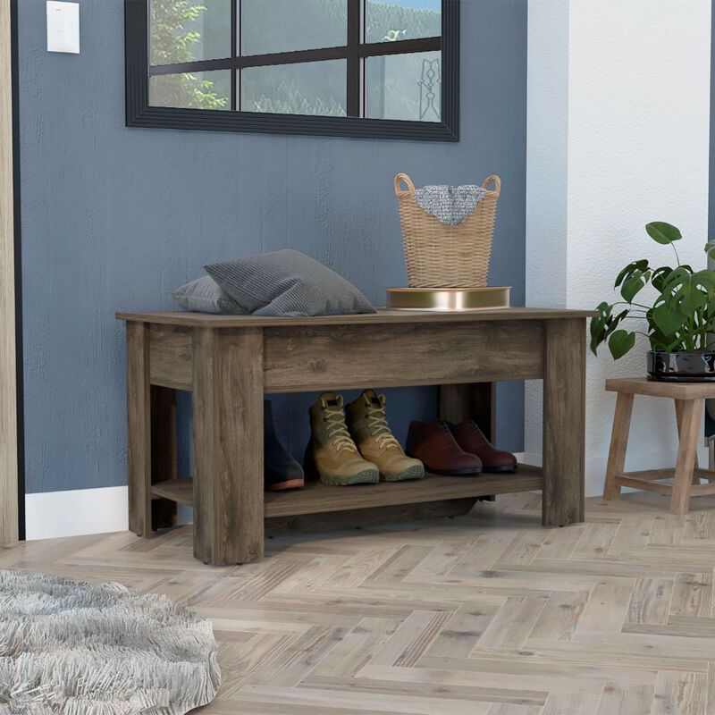 DEPOT E-SHOP Saturn Storage Table, Four Legs, Lower Shelf