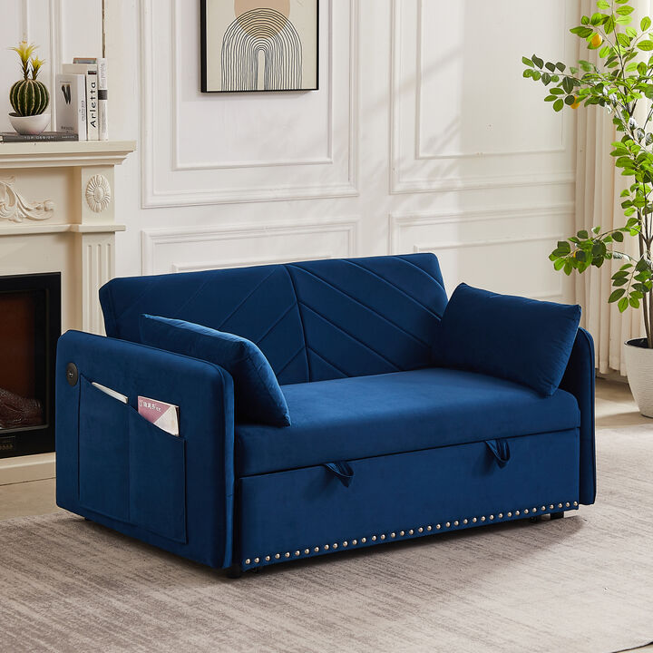 3-in-1 Sleeper Sofa Bed with USB Port