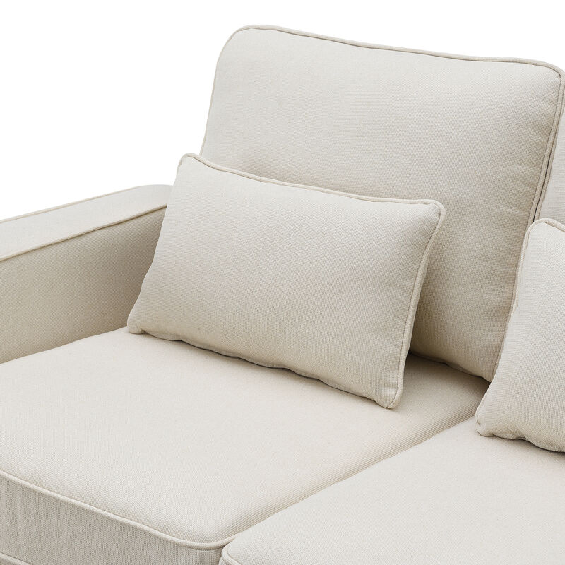 Merax Upholstered Sectional Sofa with Console