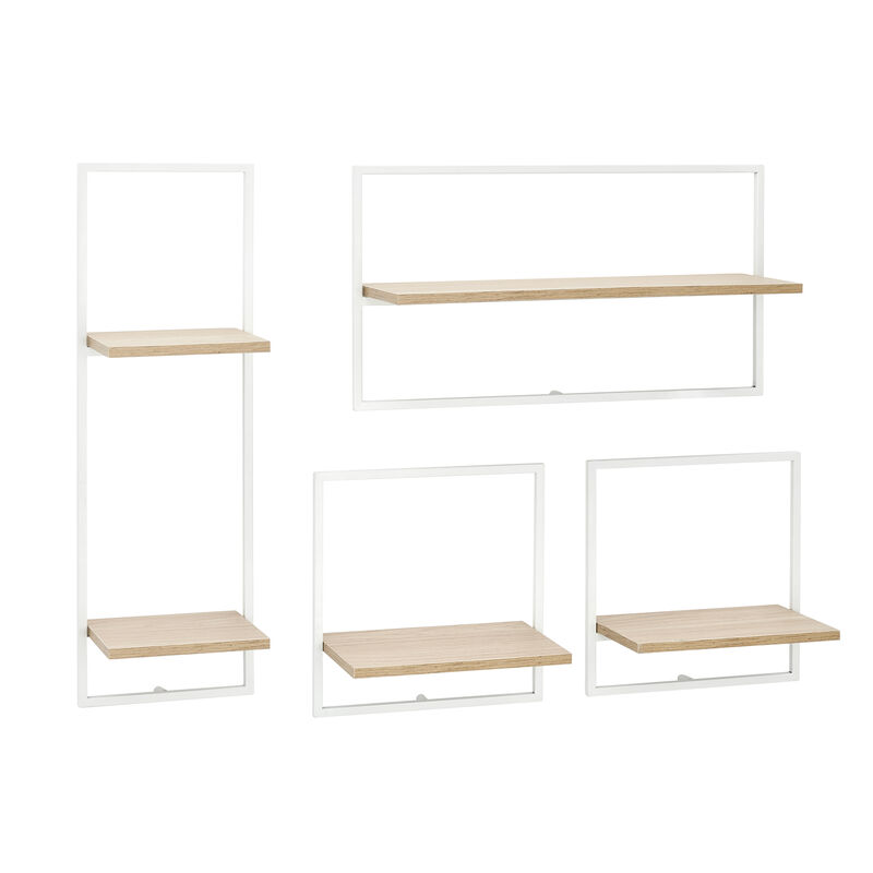 Framed Wall Art 4-Piece Modern Shelf Set with Metal Frame